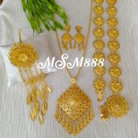 ราคา ชุดเซ็ทเครื่องประดับชุดไทย สีทอง สร้อยคอชุดไทย ต่างหูหนีบ/เจาะ ปิ่นปักผม เข็มขัด D00021 (27681281666)
