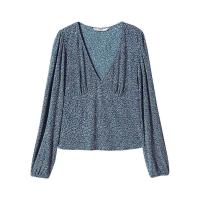ราคา ส่งต่อ Mango V-neckline blouse เสื้อเบลาส์แขนยาว Mango size S (40056804186)