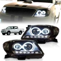 ราคา ไฟหน้า ไฟตา ไฟหน้าแต่ง ชุดไฟหน้า LED โปรเจคเตอร์ TOYOTA VIGO วีโก้ ปี 2004 - 2010 พร้อมชุดสายไฟ+หลอดไฟ สี รมดำ 1 คู่ (17120694580)