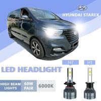 ราคา หลอดไฟหน้า LED H1 H7 สว่างมาก สีขาว สําหรับ HYUNDAI Starex 2 ชิ้น (24126100446)