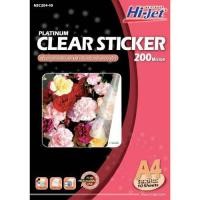 ราคา Hi-jet สติกเกอร์ใส Inkjet Platinum Clear Sticker 200 ไมครอน A4 10 แผ่น (5752225399)