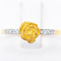 ราคา แหวนเพชรแท้ ลายดอกกุหลาบ สวยงาม ตัวเรือนทอง 9k ME704 (6536487760)