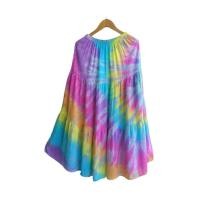 ราคา กระโปรงมัดย้อมสีรุ้งพาสเทลทรงสวยเย็บต่อสามชั้น ผ้าสปันนุ่มเบาทิ้งตัวใส่สบาย มัดย้อมเย็นด้วยสีบาติกสีไม่ตก SK01 (19166801274)