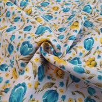 ราคา Cotton Tulip Flower Motif สีเขียวผสมเหลือง (Pronto Moda) (57002185444)