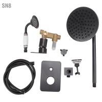 ราคา SN8 ก๊อกน้ำฝักบัวอาบน้ำชุดทองแดงสีดำติดผนังชุดฝักบัวอาบน้ำสำหรับห้องน้ำโรงแรม (24185970339)