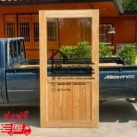 ราคา ประตูไม้สักลายทึบครึ่งกระจก (ไม่ได้รับติดกระจกค่ะบานนี้ ) รหัส D13 จัดส่งฟรี(ไม่มีวงกบ) (11817072956)