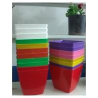 ราคา กระถางพลาสติกสี่เหลี่ยมสําหรับปลูกดอกไม้และไม้ประดับ (20x20ซม.) (29390321285)