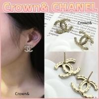 ราคา สินค้าใหม่แท้ 100%/CHANEL (23 Summer Series) ต่างหูดีไซน์เพชรโลหะ CC สำหรับผู้หญิง (51853181030)