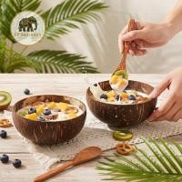 ราคา ชามกะลามะพร้าว ชาม ชามใส่อาหาร ชามใส่แกง กะลามะพร้าว กะลา ช้อนไม้ พร้อมส่ง (28501609485)