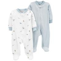 ราคา Carter's Sleepsuit 2Pk White-Green L8 คาร์เตอร์เสื้อผ้าเซท ชุดหมี 2 ชุด (20544055628)