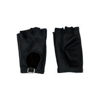 ราคา ถุงมือมอเตอร์ไซค์ สั้นครึ่งนิ้ว หนังแท้ สีดำ (FREE SIZE) (536758971)