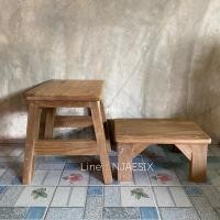 ราคา [ไม้สักแท้ ไม้สักเก่าสีธรรมชาติ] เก้าอี้ไม้สัก เก้าอี้ไม้ มี2 ขนาด (10764368766)