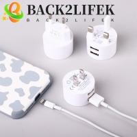 ราคา BACK2LIFEK Dual Usb Round Charger UK Universal Dual USB Quick Charge Mini Adapter Charger Adapter Travel Charger Head Wall Charger (57152870556)