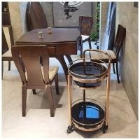 ราคา รถรถเข็นบาร์ สี:ไทเทเนียม วัสดุสแตนเลส +แก้ว (24336219167)