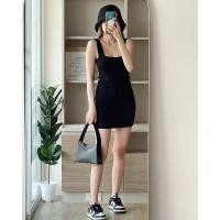 ราคา พร้อมส่ง Maxi dress เดรสผ้านิ่ม เย็บ 2 ชั้น ไม่บาง (23852826627)
