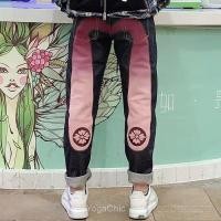 ราคา EVISU กางเกงยีนส์ Fushen evisu สไตล์ใหม่ฤดูใบไม้ร่วง สีชมพูกับโลโก้ Big M (43673038072)