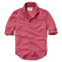ราคา เสื้อเชิ้ตแขนยาวผู้ชาย Hollister สีชมพูแดง ผ้า Oxford คุณภาพสูง VNXK (25075225822)