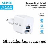 ราคา Anker Powerport Mini Wall Charger - Dual Port USB Type A 12W - A2620 (42905736458)