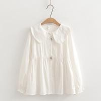 ราคา เสื้อทรงปล่อย พอง~พอง น่ารัก เสื้อคอบัวใหญ่ สีขาว 43-44“ แขนยาว จั๊มปลายแขน ผ้าคอตตอน Herbie (27117494247)