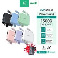 ราคา UVOLT Powerbank 15,000mAh พาวเวอร์แบงค์ ชาร์จเร็ว PD20W สายType-C, IP ขาปลั๊กในตัว รุ่น UVP15AC-01 (46452202982)