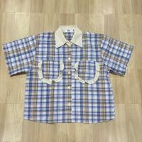 ราคา (มือ 1 พร้อมส่ง!) เสื้อเชิ้ตคอปก ลายสก็อตแต่งกระเป๋า งานป้าย PRINCE (42968941439)