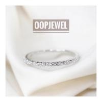 ราคา ‼️ซื้อในlive,VDO ลด100‼️ แหวนเพชรแถวรอบวง Eternity Ring เพชรสวิส cz Cubic Zirconia ชุบทองคำขาว พร้อมกล่องแหวน Oopjewel (21948137314)