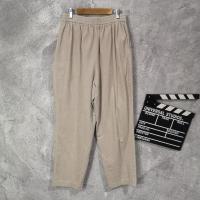 ราคา ผ้ามือสอง กางเกงขายาวเอวยืดผ้าลูกฟูก สีครีม (29914767784)