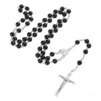 ราคา สร้อยคอนักบุญวินเทจสีดำ พร้อมเหรียญโลหะ และไม้กางเขน สำหรับสวมใส่เพื่อสวดมนต์ (49900881468)