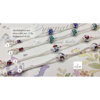 ราคา สร้อยข้อมือเงินแท้ งานลงยา :H0184 (2059689323)