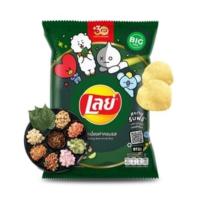 ราคา เลย์ มันฝรั่งแท้ทอดกรอบแผ่นเรียบ รสเมี่ยงคำครบรส 69 ก. (4438469132)