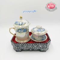 ราคา ชุดกี๋น้ำชา ชุดน้ำชาถวายพระ กี๋มุก ((( แก้วมัค+ถ้วยน้ำชา+กี๋มุก ))) (16644815842)