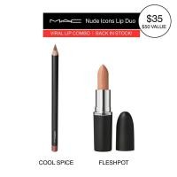 ราคา MAC Nude Icons Lip Duo - Lip Pencil + M·A·Cximal Sleek Satin Lipstick (41528099445)