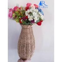 ราคา Rarin**แจกันหวายแท้100% (ทรงสูง 2 ใบ ) งานแฮนเมดด์ สวยเก๋ Size L แจกันดอกไม้ แจกันใหญ่ แข็งแรง ทนทาน (11183653327)