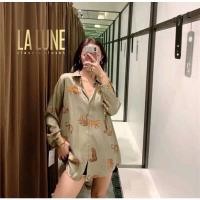 ราคา เสื้อเชิ้ตลายเสือ ผ้าซาตินญี่ปุ่นเกรดพร สไตล์ZARA : ราคา 120฿ (14359184710)