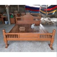ราคา เตียงไม้สักทอง ขนาด 5ฟุต/6ฟุต(เตียงลูกกลึง) (5937539593)