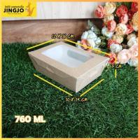 ราคา กล่องอาหาร กล่องคราฟท์ เจาะหน้าต่างใส สีครีม เคลือบ PE ขนาด 760 ML S1 [1 แพ็ค / 20 ชิ้น] ถูกชัวร์ - Jingjopackaging (5142557901)