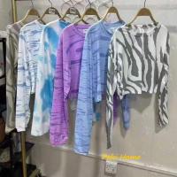 ราคา เสื้อครอปแขนยาว เอวลอยนิดๆ ใส่สบาย สีน่ารักๆ (25508579207)