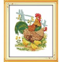 ราคา ชุดปักครอสติช 14กะรัต - ครอบครัวไก่ - ผ้าใบพิมพ์ลาย (26119124858)
