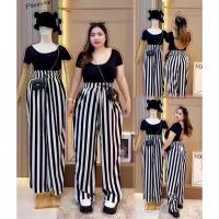 ราคา เซตเสื้อเรย่อนคาดหลัง+กางเกงไหมอิตาลี่ลายริ้ว (40301604124)