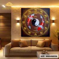 ราคา ภาพปลาคาร์ฟหยินหยาง12นักษัตร ขนาดW60×H60cm รูปติดผนัง ภาพตกแต่งภายใน ภาพแต่งบ้าน รูปปลาเสริมฮวงจุ้ย (6960308339)