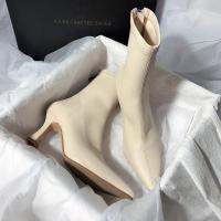 ราคา 2023 ใหม่สไตล์รองเท้าส้นสูง Classy บางรองเท้า Stiletto รองเท้ายืดหยุ่นเกาหลีรุ่น All-Match สั้น (47653485673)