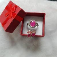 ราคา แหวน ต่างหูเงินแท้ ทับทิมพม่าแท้ เนื้อแก้วสวย (927176722)