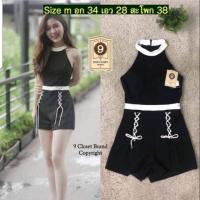 ราคา ส่งฟรี‼ชุดจั้มสั้นสีดำ งานมือ1 ป้ายห้อย ป้าย9 (2541673289)