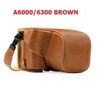 ราคา กระเป๋าหนัง pu ฝากระเป๋ากล้อง+สายคล้องสำหรับ Sony Alpha A6000 ,A6300 Nex6 16 แบบ 50มมเลนส์ BROWN สีน้ำตาล (26812027811)