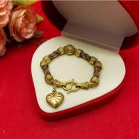 ราคา สร้อยข้อมืองานดิบทองเหลืองลายเกลียวคั่นตุ้มตัดลายห้อยจี้หัวใจ ความยาว 6.5 นิ้ว งานดิบยังไม่ได้ชุบ ใส่อาบน้ำได้ พร้อมส่ง (55554766098)