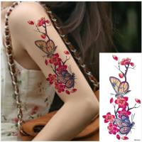 ราคา สติ๊กเกอร์รอยสักดอกพีชและผีเสื้อ 10x20ซม (49254070282)