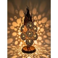 ราคา โคมไฟกะลามะพร้าวตั้งโต๊ะ 7 ลูก ตกแต่งด้วยทะลายมะพร้าว Coconut Shell Handmade Lamp (44426303404)