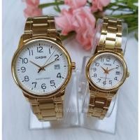 ราคา นาฬิกา Casio Set คู่รัก รุ่น MTP-V002G-7B2 และ LTP-V002G-7B2 นาฬิกาสายแสตนเลสสีทอง -ของแท้ 100% รับประกัน 1 ปี (23235141164)