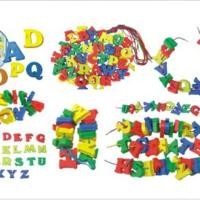 ราคา ของเล่นร้อยเชือก ออกบิลได้ A-Z ก-ฮ กระดุม ลูกปัดยักษ์ ร้อยเชือกหลอดด้าย ตัวต่อท่อ ต่อน็อต (1735077113)