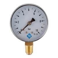 ราคา เกจวัดแรงดัน 10 บาร์ Pressure Gauge 10 Bar ขนาดหน้าปัด 60 มม.เกลียวลงล่าง 1/4 (19085055772)